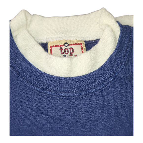 VTG Top Stitch by Morning Sun Double Crew Embroidered Christmas Sweatshirt L USA - Picture 5 of 7